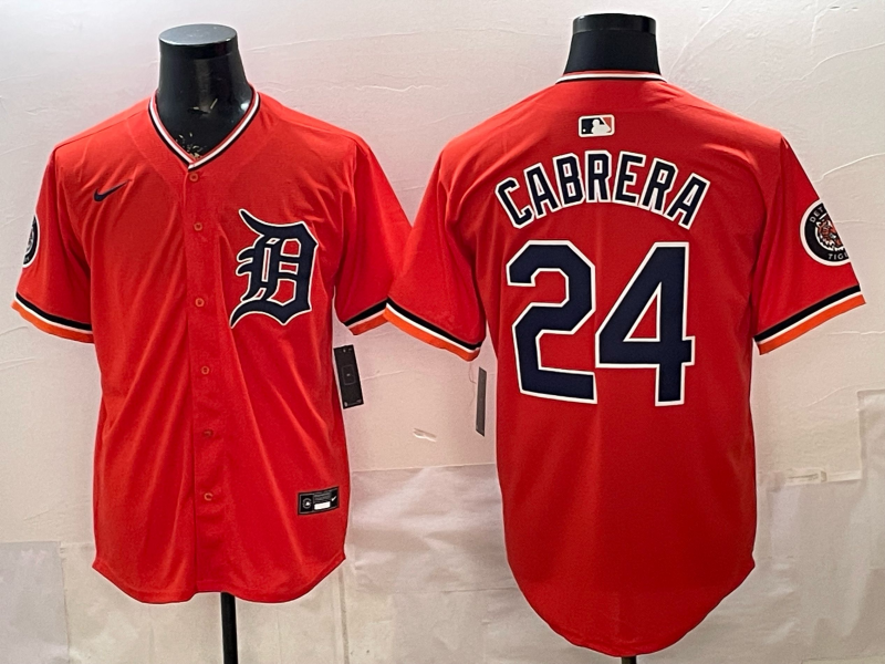 Men Detroit Tigers #24 Cabrera orange Game Nike MLB Jersey 2026032002
